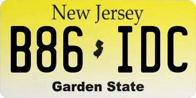NJ license plate B86IDC