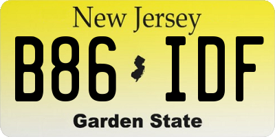 NJ license plate B86IDF