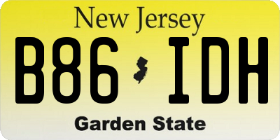 NJ license plate B86IDH