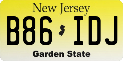 NJ license plate B86IDJ