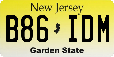 NJ license plate B86IDM
