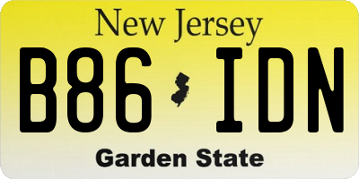 NJ license plate B86IDN