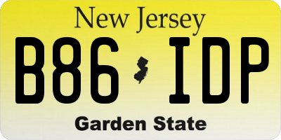 NJ license plate B86IDP