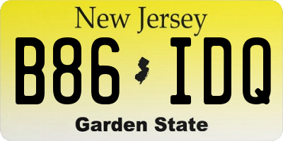 NJ license plate B86IDQ