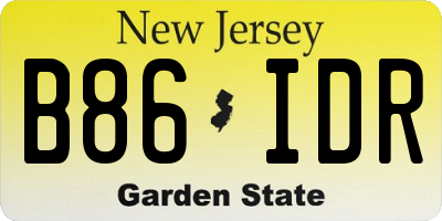 NJ license plate B86IDR