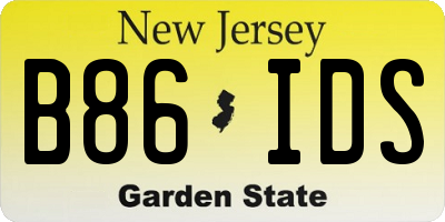 NJ license plate B86IDS