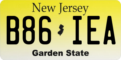 NJ license plate B86IEA