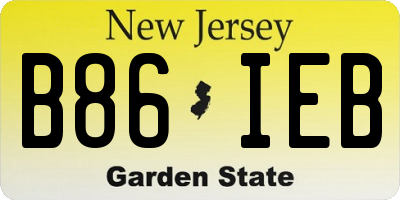 NJ license plate B86IEB
