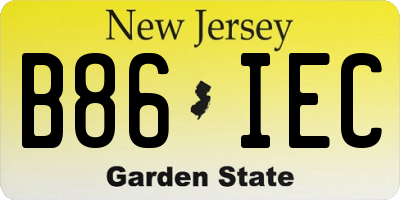 NJ license plate B86IEC
