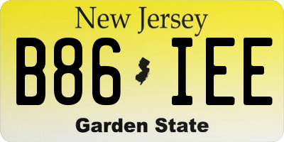 NJ license plate B86IEE