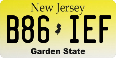 NJ license plate B86IEF