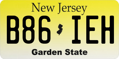 NJ license plate B86IEH