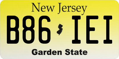NJ license plate B86IEI