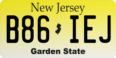 NJ license plate B86IEJ