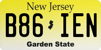 NJ license plate B86IEN