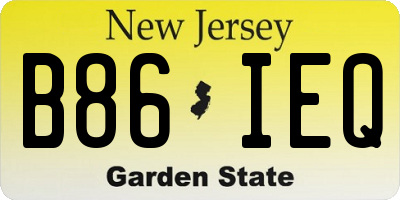 NJ license plate B86IEQ