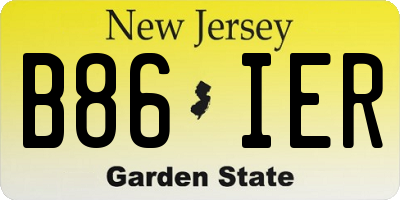 NJ license plate B86IER