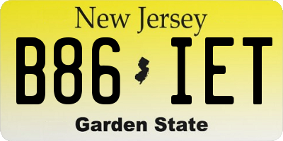NJ license plate B86IET