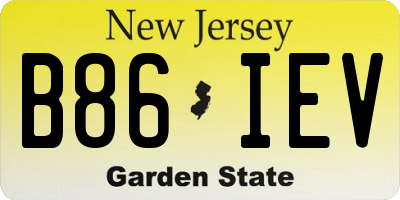 NJ license plate B86IEV