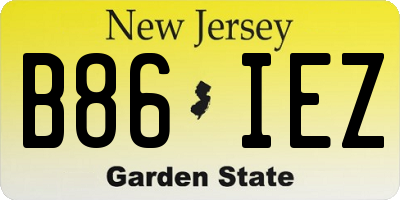 NJ license plate B86IEZ