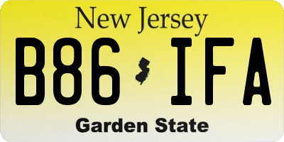 NJ license plate B86IFA