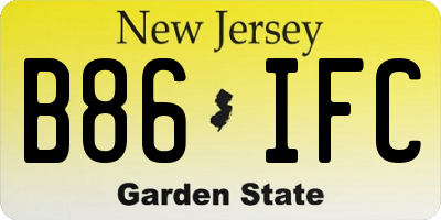 NJ license plate B86IFC