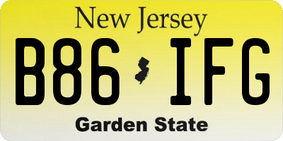 NJ license plate B86IFG