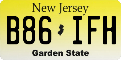 NJ license plate B86IFH