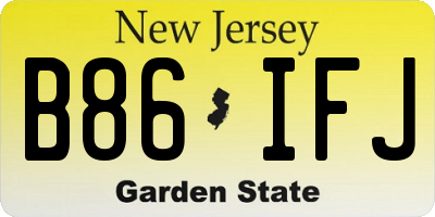 NJ license plate B86IFJ