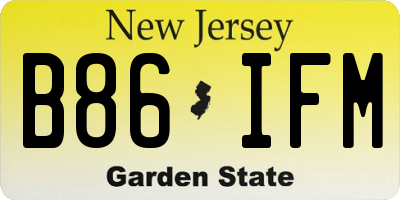 NJ license plate B86IFM
