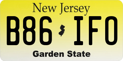 NJ license plate B86IFO