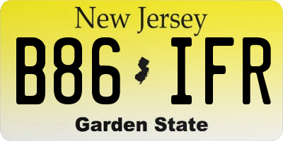 NJ license plate B86IFR