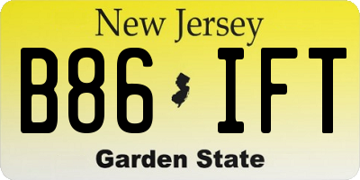 NJ license plate B86IFT