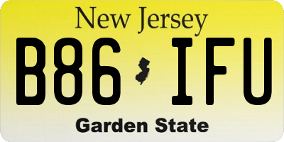 NJ license plate B86IFU