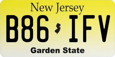 NJ license plate B86IFV