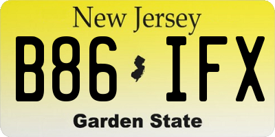 NJ license plate B86IFX