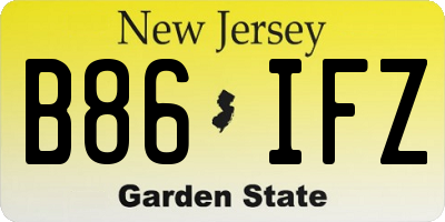NJ license plate B86IFZ