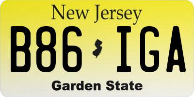 NJ license plate B86IGA