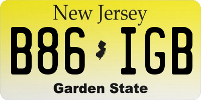 NJ license plate B86IGB