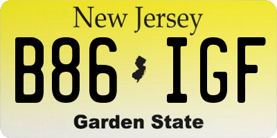 NJ license plate B86IGF