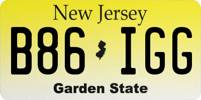 NJ license plate B86IGG