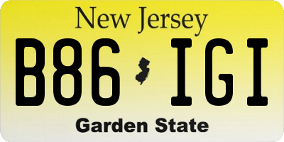 NJ license plate B86IGI