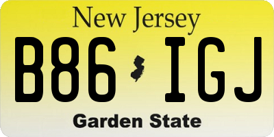 NJ license plate B86IGJ