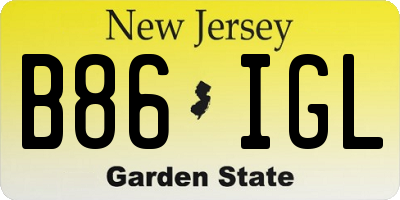 NJ license plate B86IGL