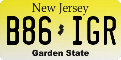 NJ license plate B86IGR