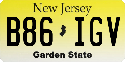 NJ license plate B86IGV