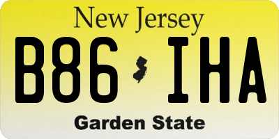 NJ license plate B86IHA