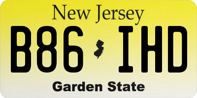 NJ license plate B86IHD