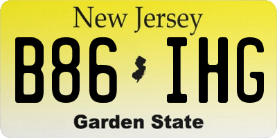 NJ license plate B86IHG