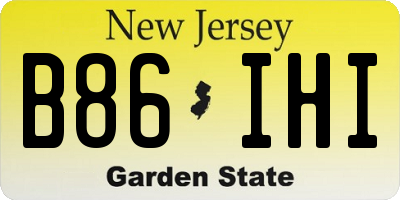 NJ license plate B86IHI